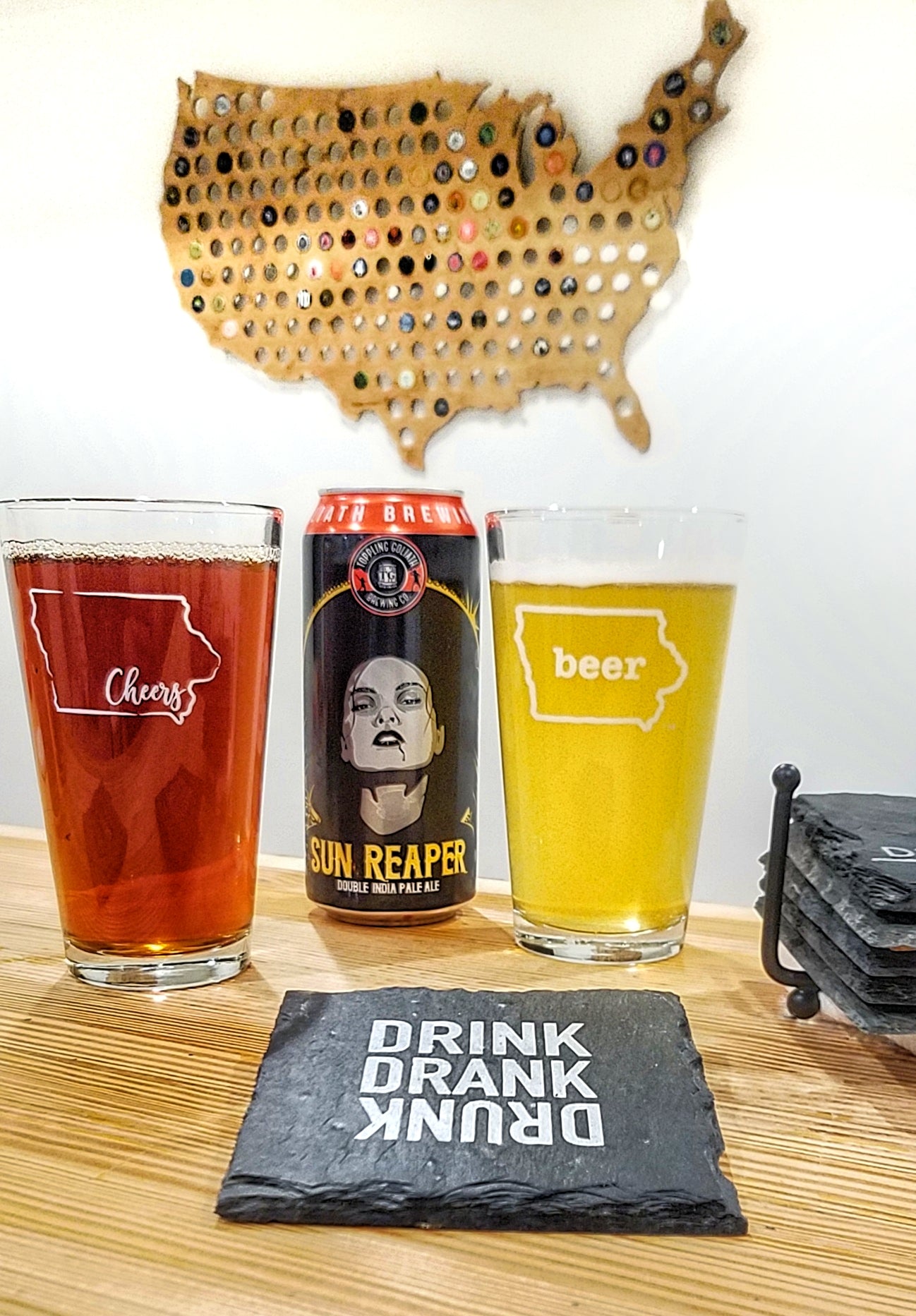 Iowa Beer Pint Glass