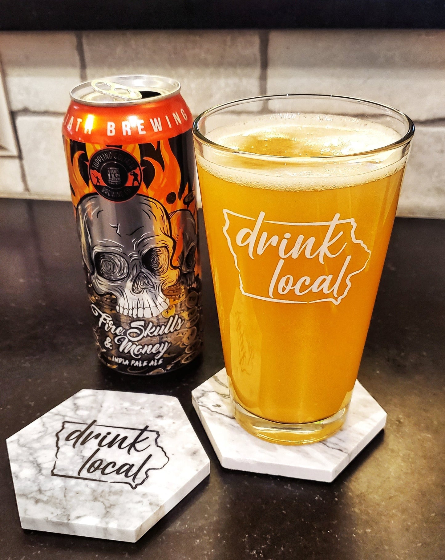 Drink Local Iowa Pint Glass
