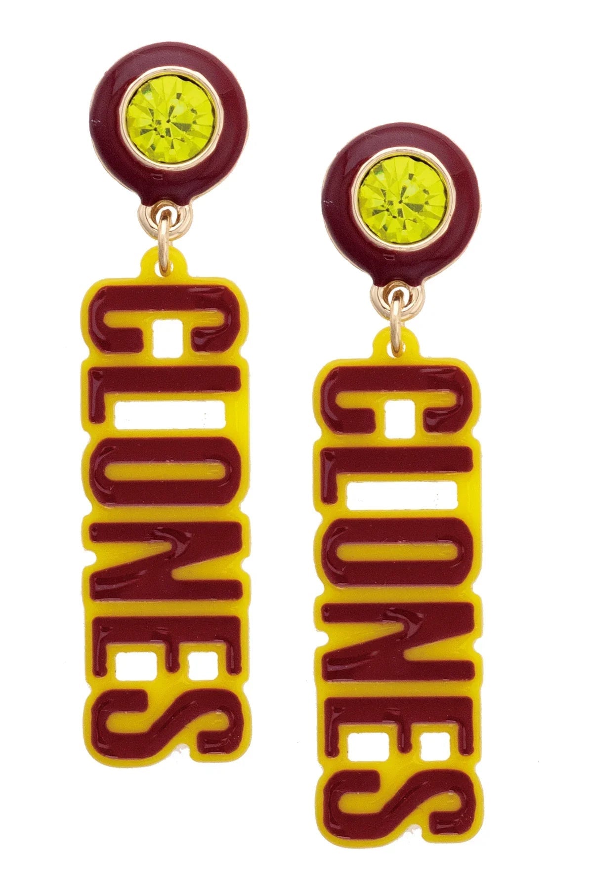 Iowa State Cyclones Resin Block Letter Earrings in Red
