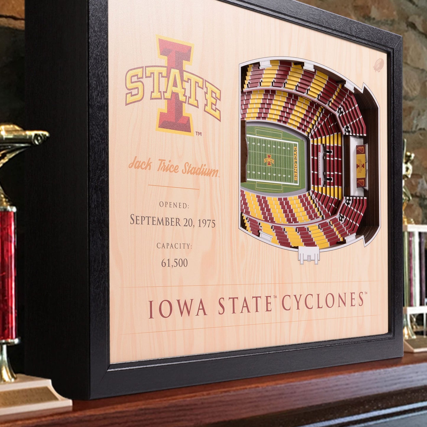 YouTheFan NCAA Iowa State Cyclones 25-Layer StadiumViews 3D Wall Art - Jack Trice Stadium