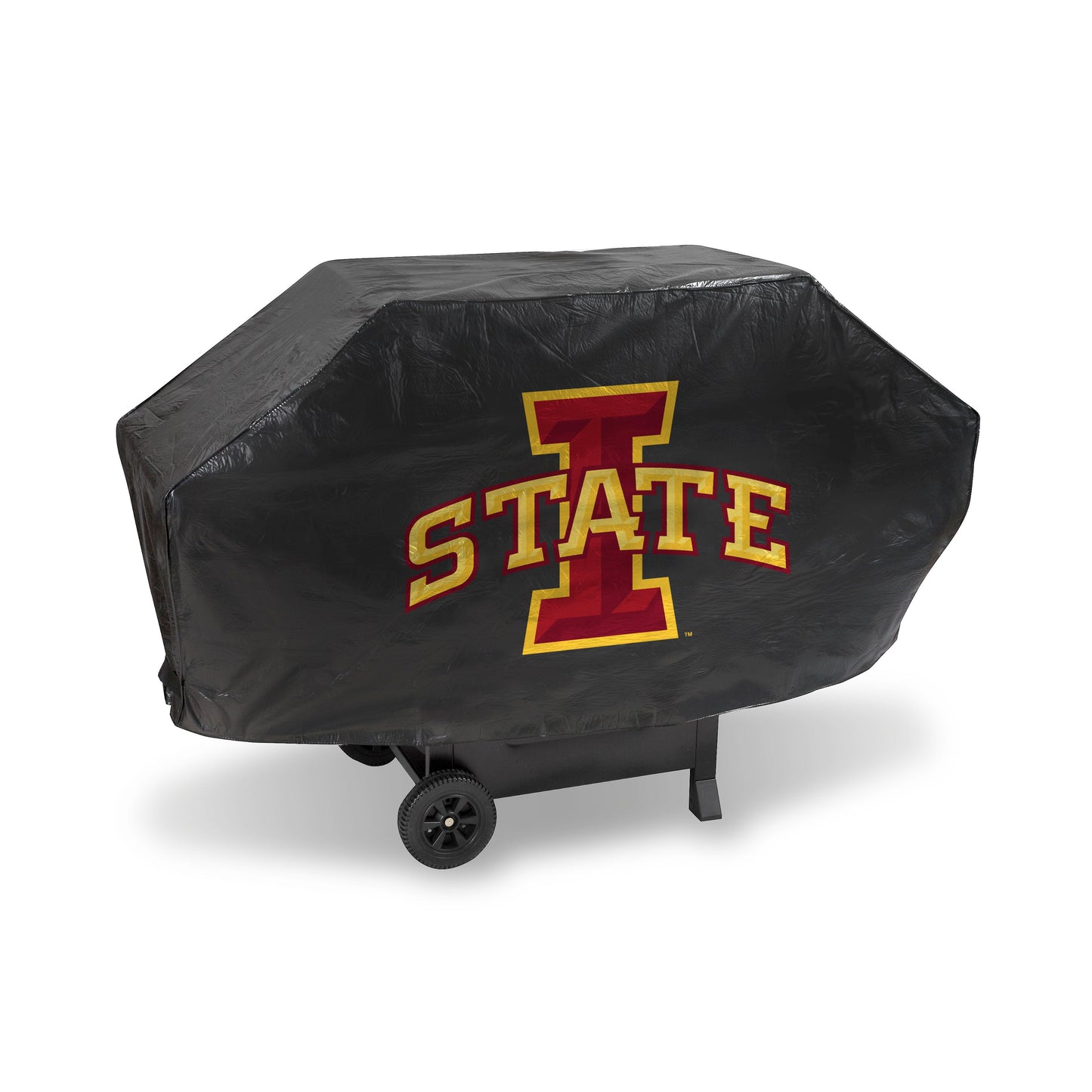 NCAA Iowa State Cyclones Black Deluxe Vinyl Grill Cover - 68" Wide/Heavy Duty/Velcro Staps