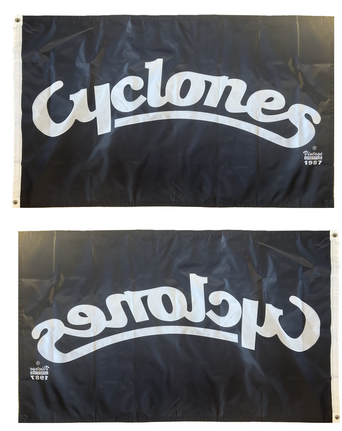 Cyclone Script Logo 3x5 Black Flag