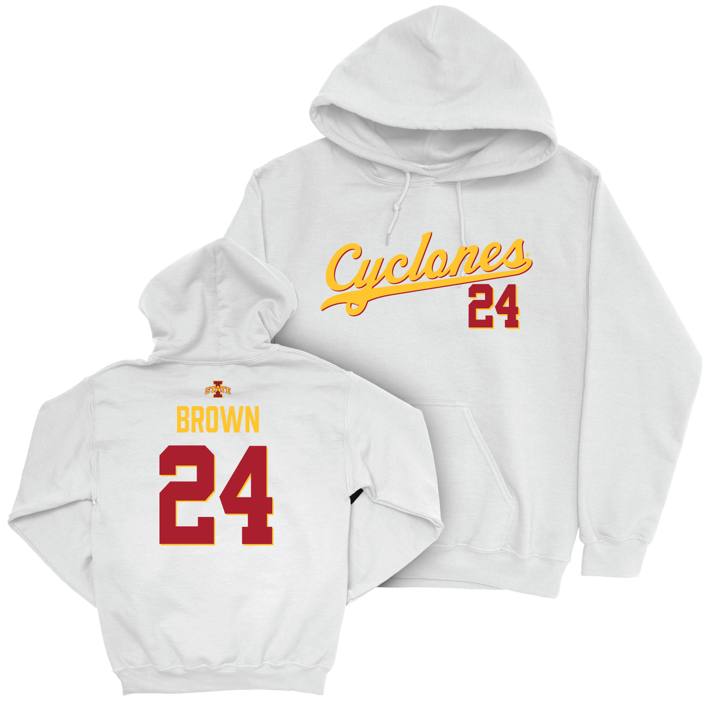 Iowa State Women's Basketball White Script Hoodie - Addy Brown | #24