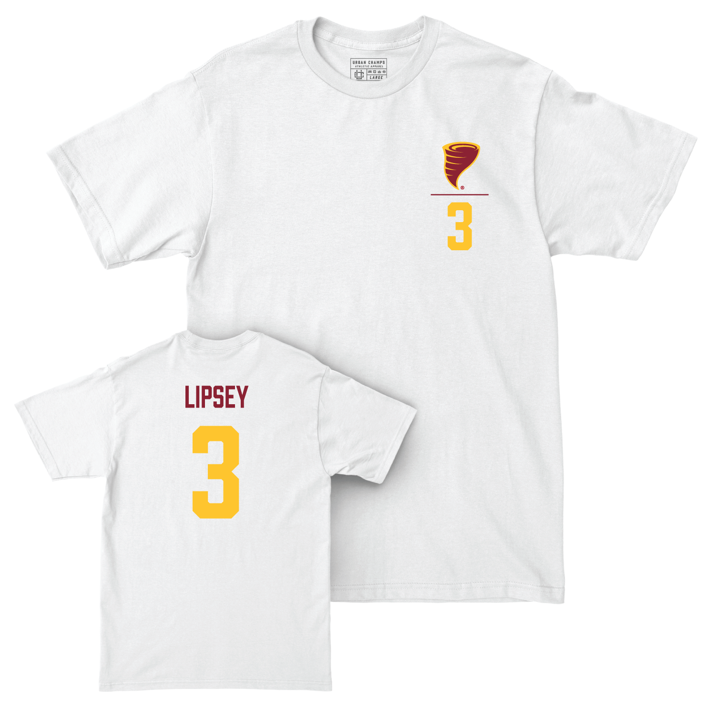 Iowa State Men's Basketball White Logo Comfort Colors Tee - Tamin Lipsey | #3