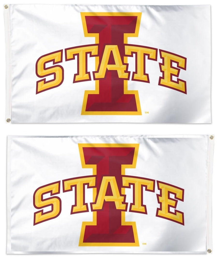 Iowa State Flag 2 Sided White I-State Logo