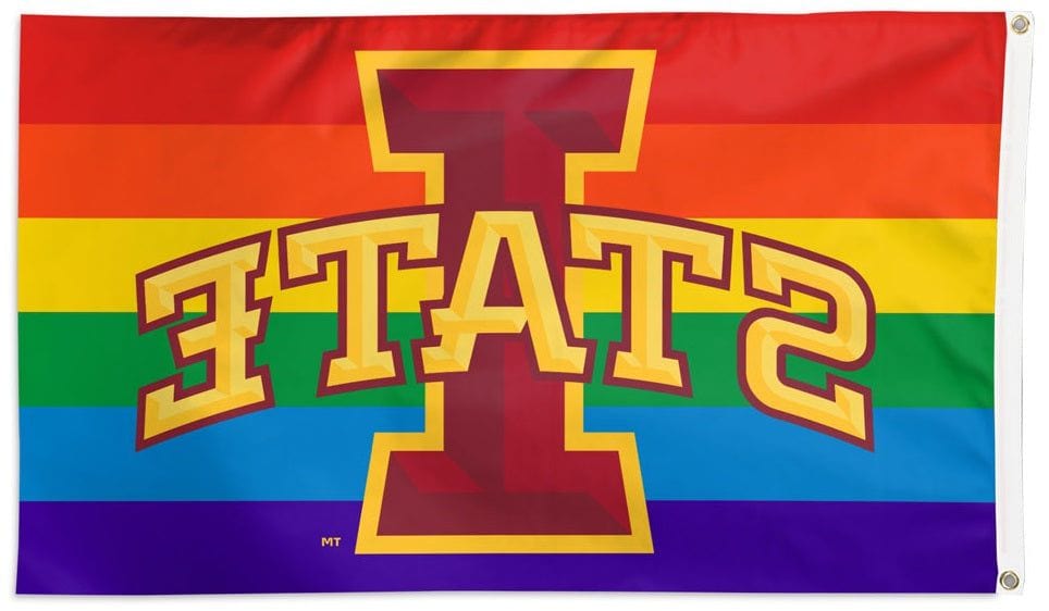 Iowa State Flag 3x5 Pride Rainbow
