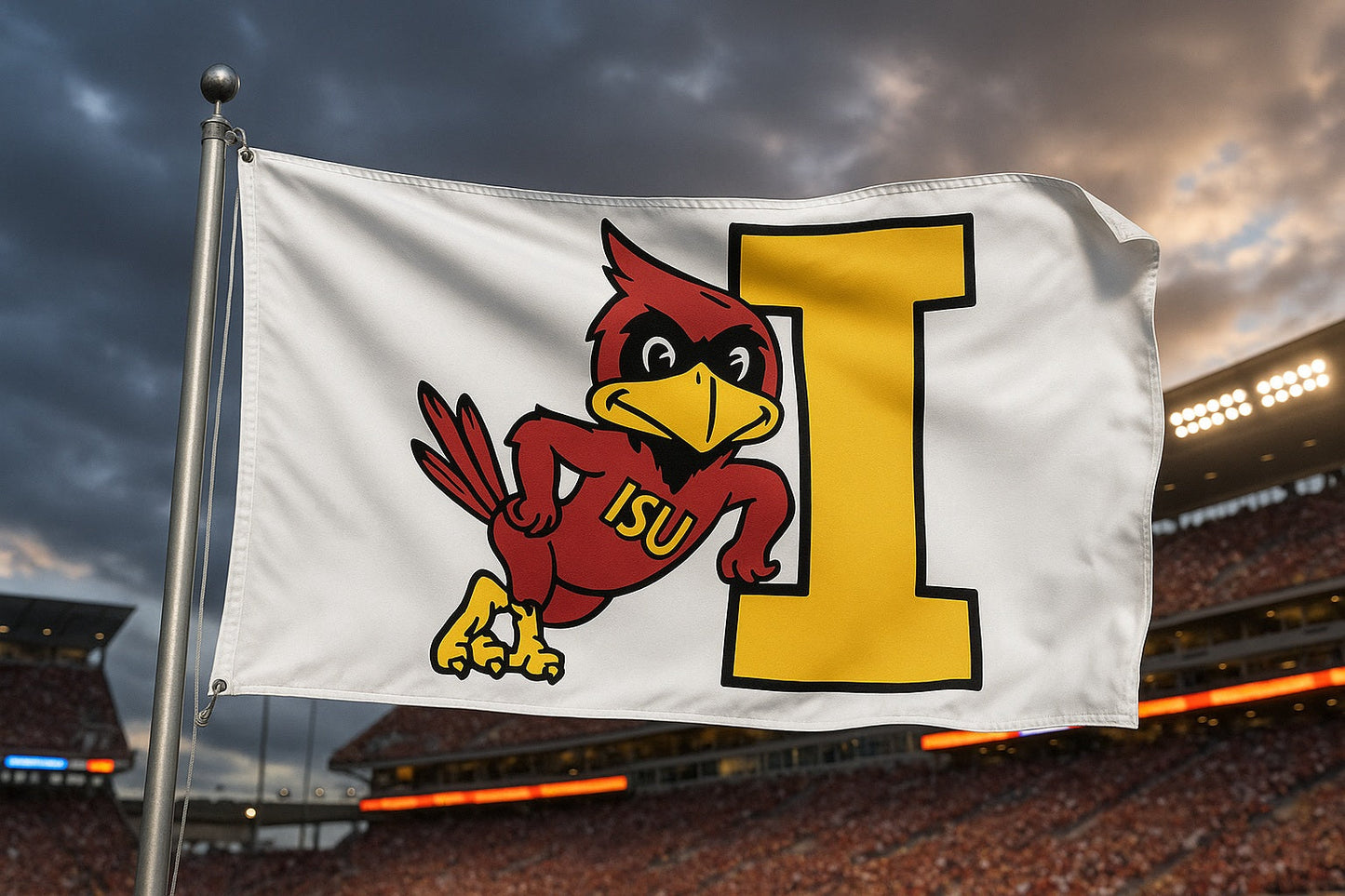 Iowa State Leaning Cy 2 Sided Flag 3x5