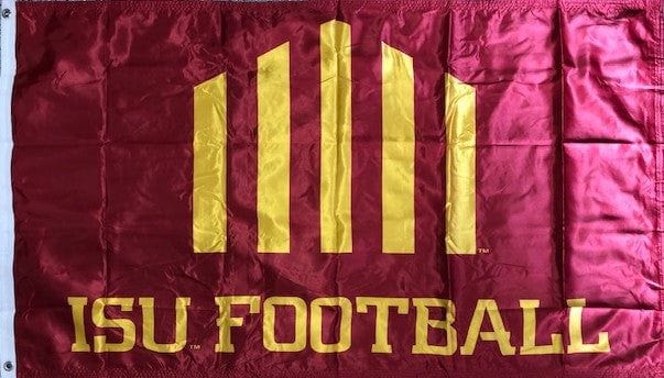 Jack Trice Logo 3x5 ISU Football 2 Sided Black