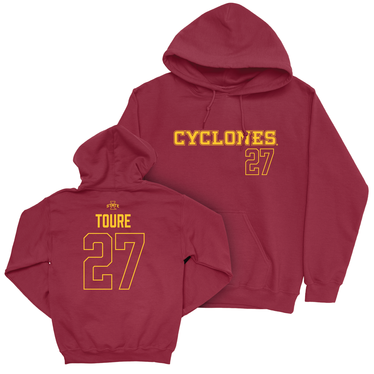 Iowa State Men's Basketball Cardinal Sideline Hoodie - Killyan Toure