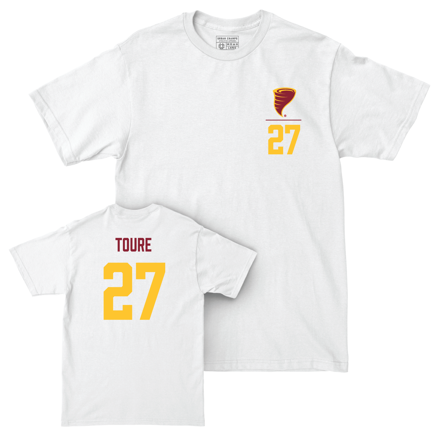 Iowa State Men's Basketball White Logo Comfort Colors Tee - Killyan Toure