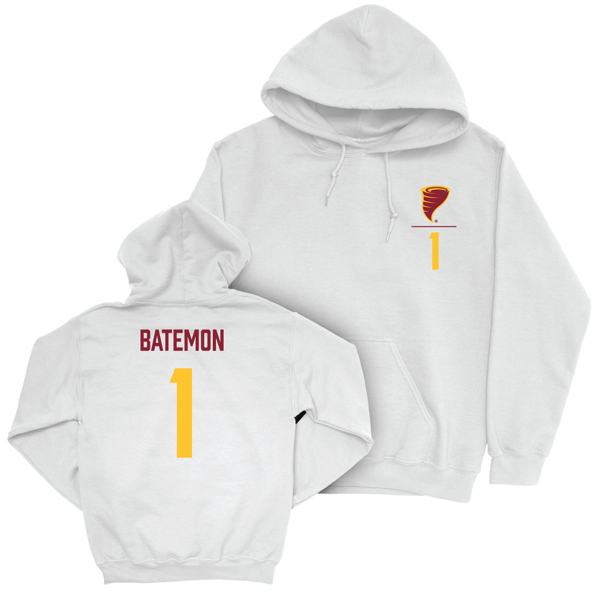 Iowa State Men's Basketball White Logo Hoodie - Jamarion Batemon