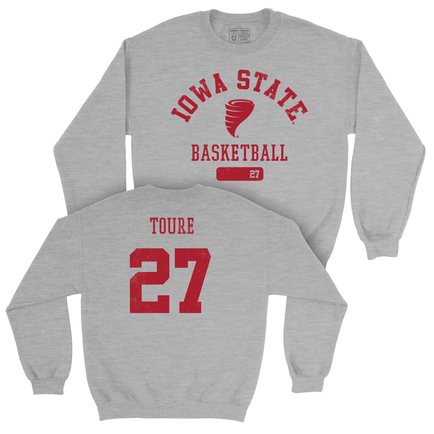 Iowa State Men's Basketball Sport Grey Varsity Crew - Killyan Toure