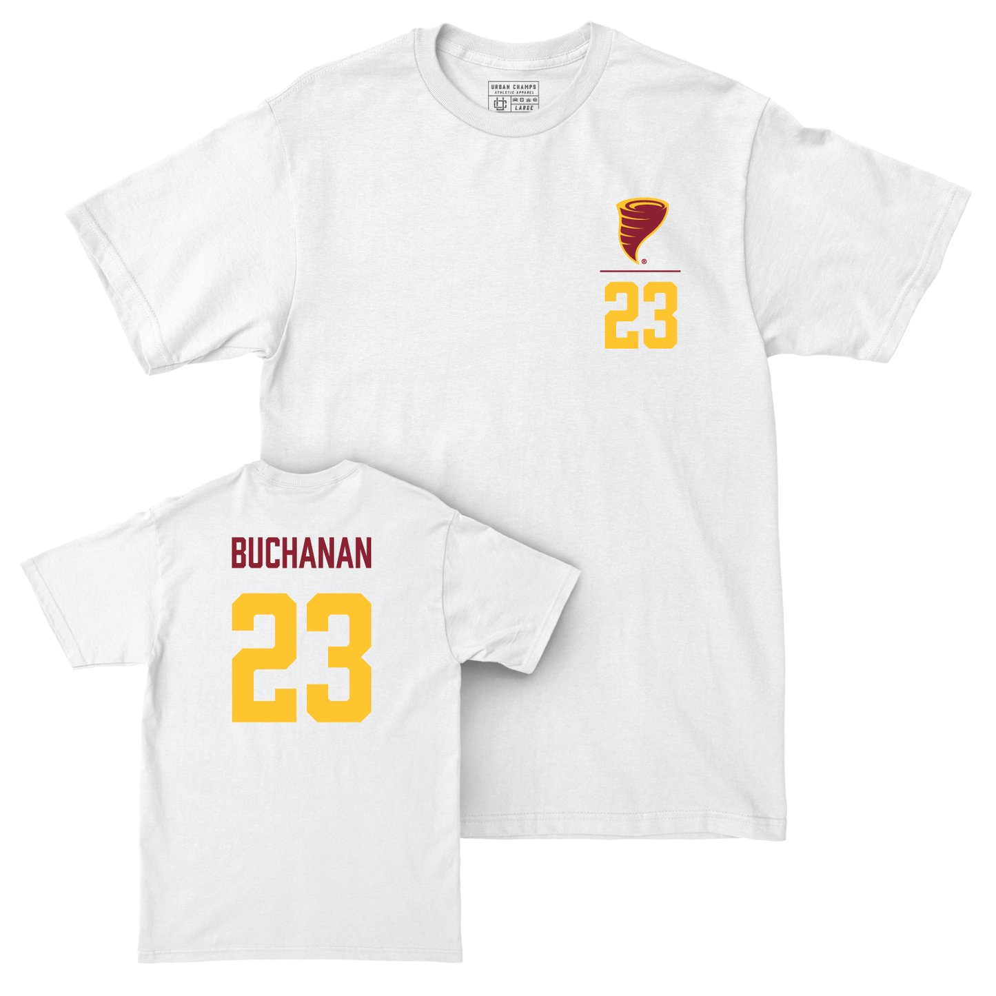 Iowa State Men's Basketball White Logo Comfort Colors Tee - Blake Buchanan
