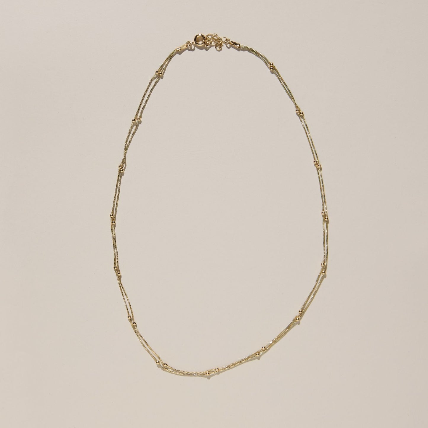 Gold Waterproof Double Layer Saturn Chain Necklace