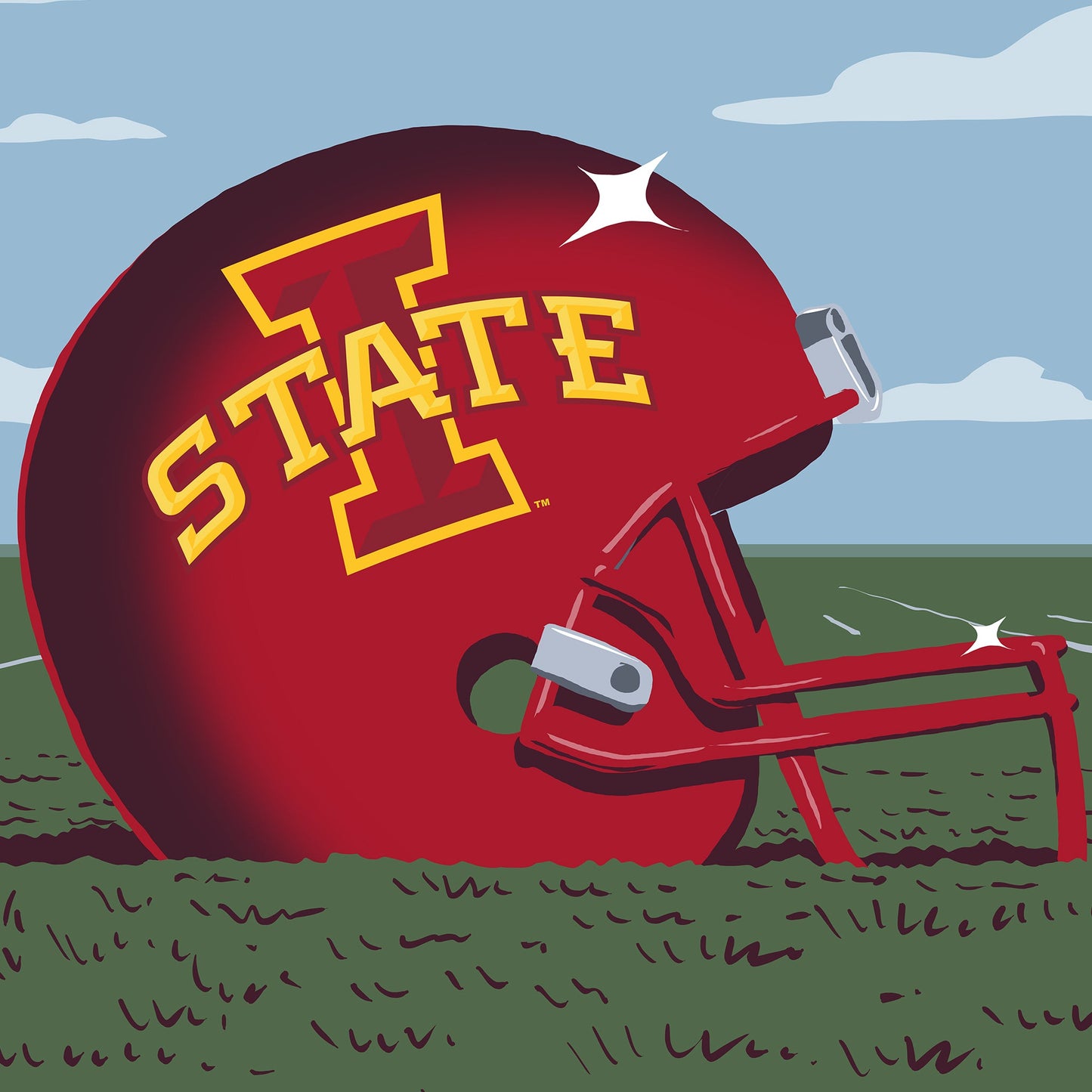 Iowa State University Football Helmet Print