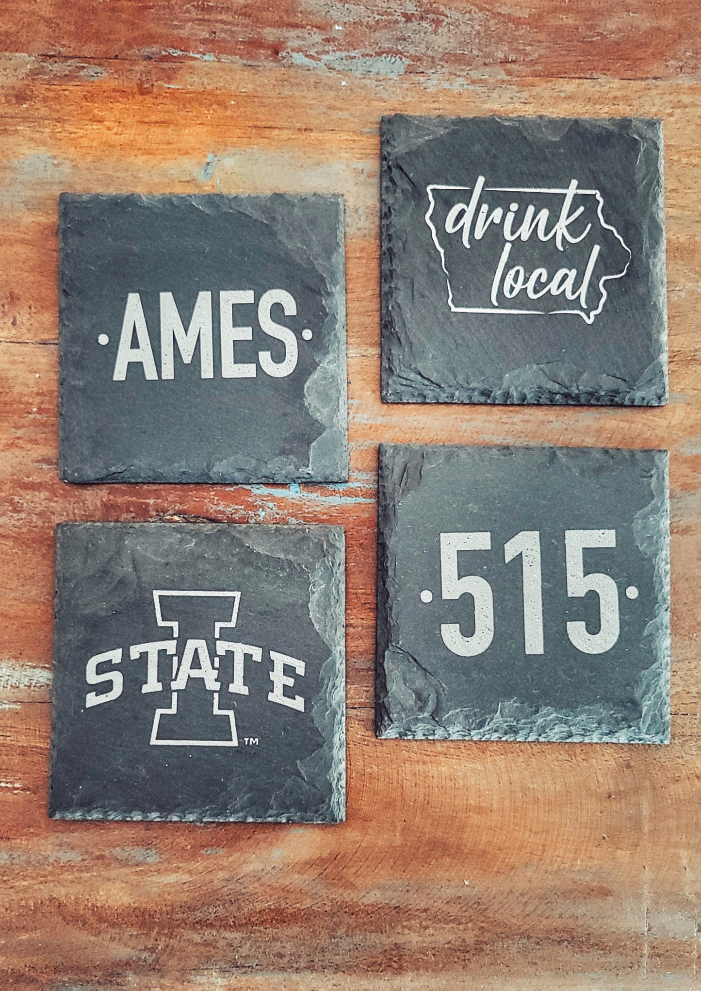 Iowa State Cyclones I-State Slate Coaster