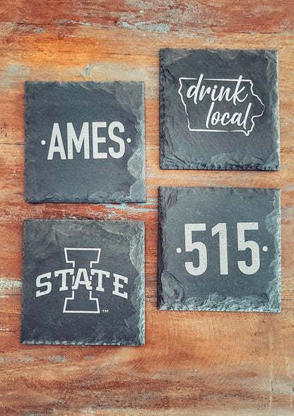 Iowa State Cyclones I-State Slate Coaster