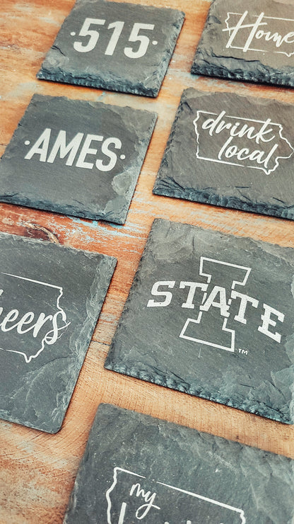 Iowa State Cyclones I-State Slate Coaster