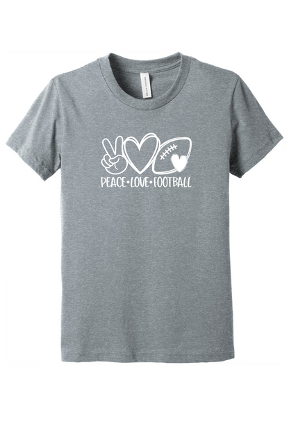 Peace Love Football Youth Short Sleeve Tee