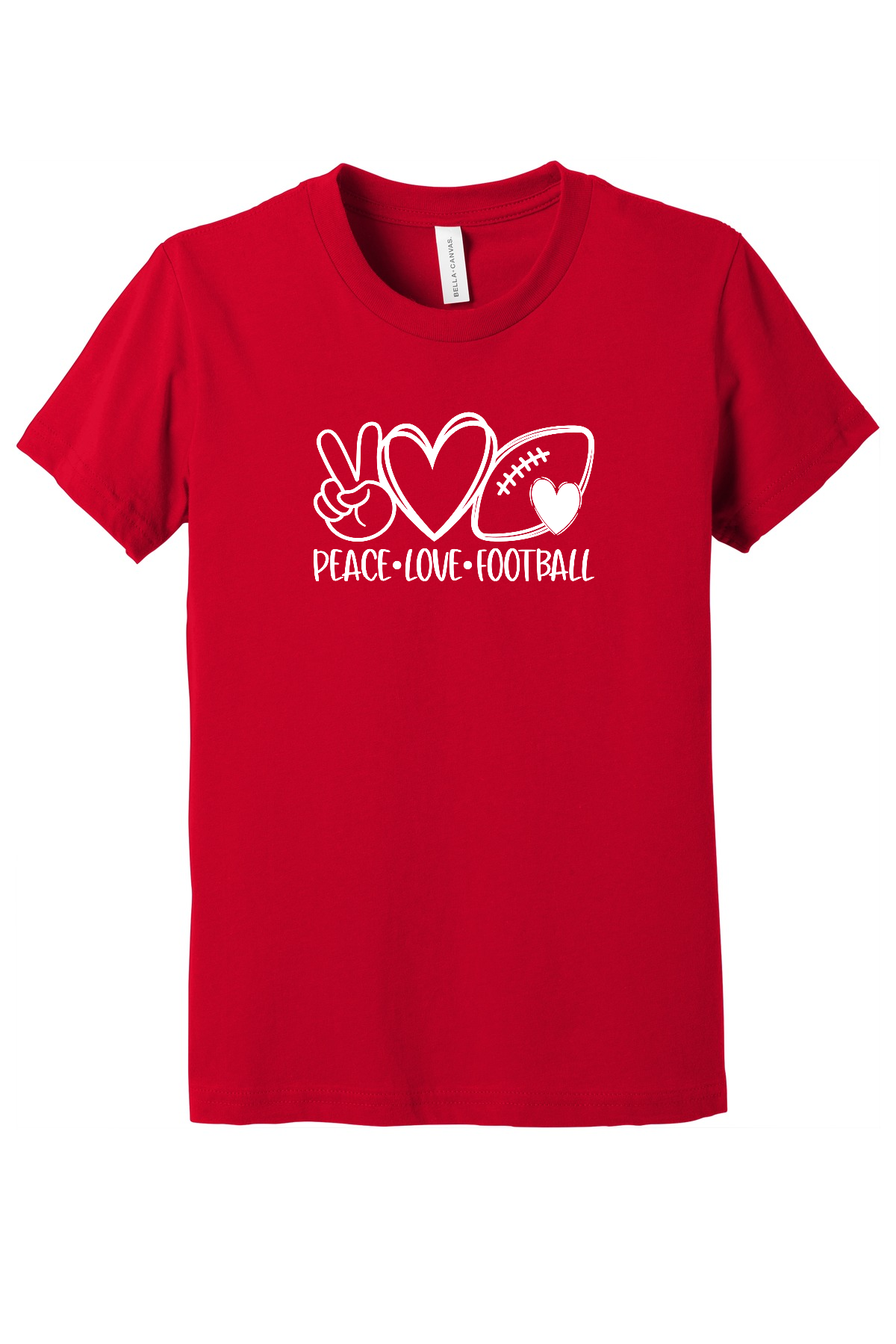 Peace Love Football Youth Short Sleeve Tee