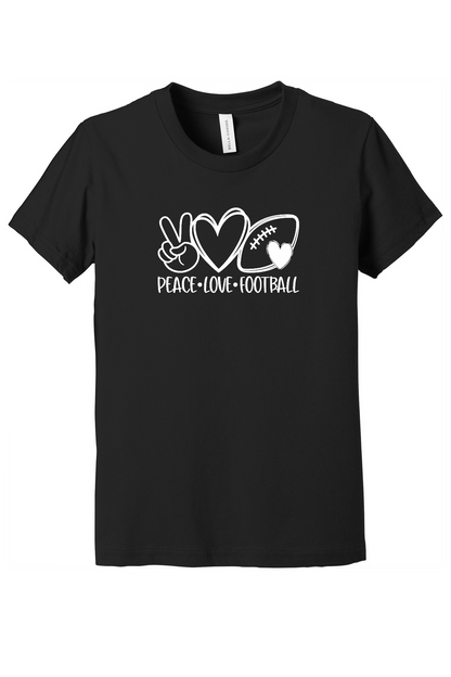 Peace Love Football Youth Short Sleeve Tee