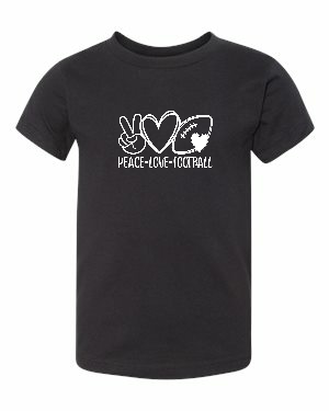 Peace Love Football Toddler Short Sleeve Tee