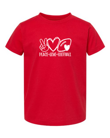 Peace Love Football Toddler Short Sleeve Tee