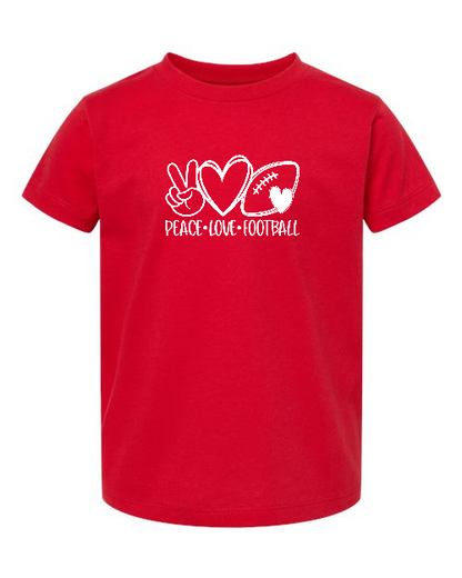 Peace Love Football Toddler Short Sleeve Tee