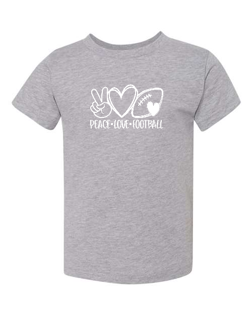 Peace Love Football Toddler Short Sleeve Tee