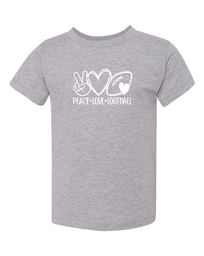 Peace Love Football Toddler Short Sleeve Tee