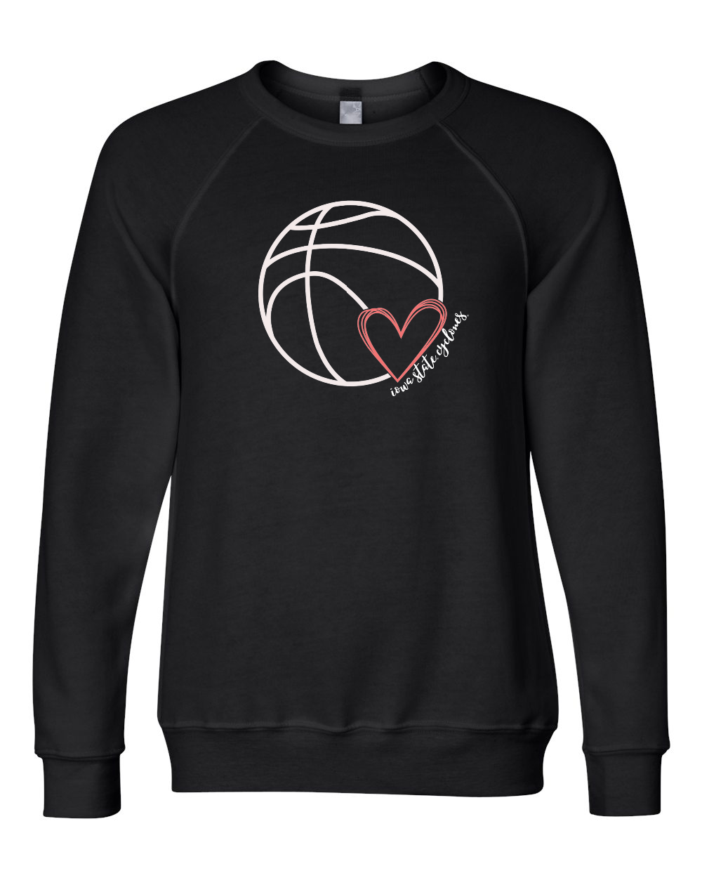 Basketball with Heart Fleece Crewneck Sweatshirt