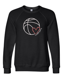 Basketball with Heart Fleece Crewneck Sweatshirt