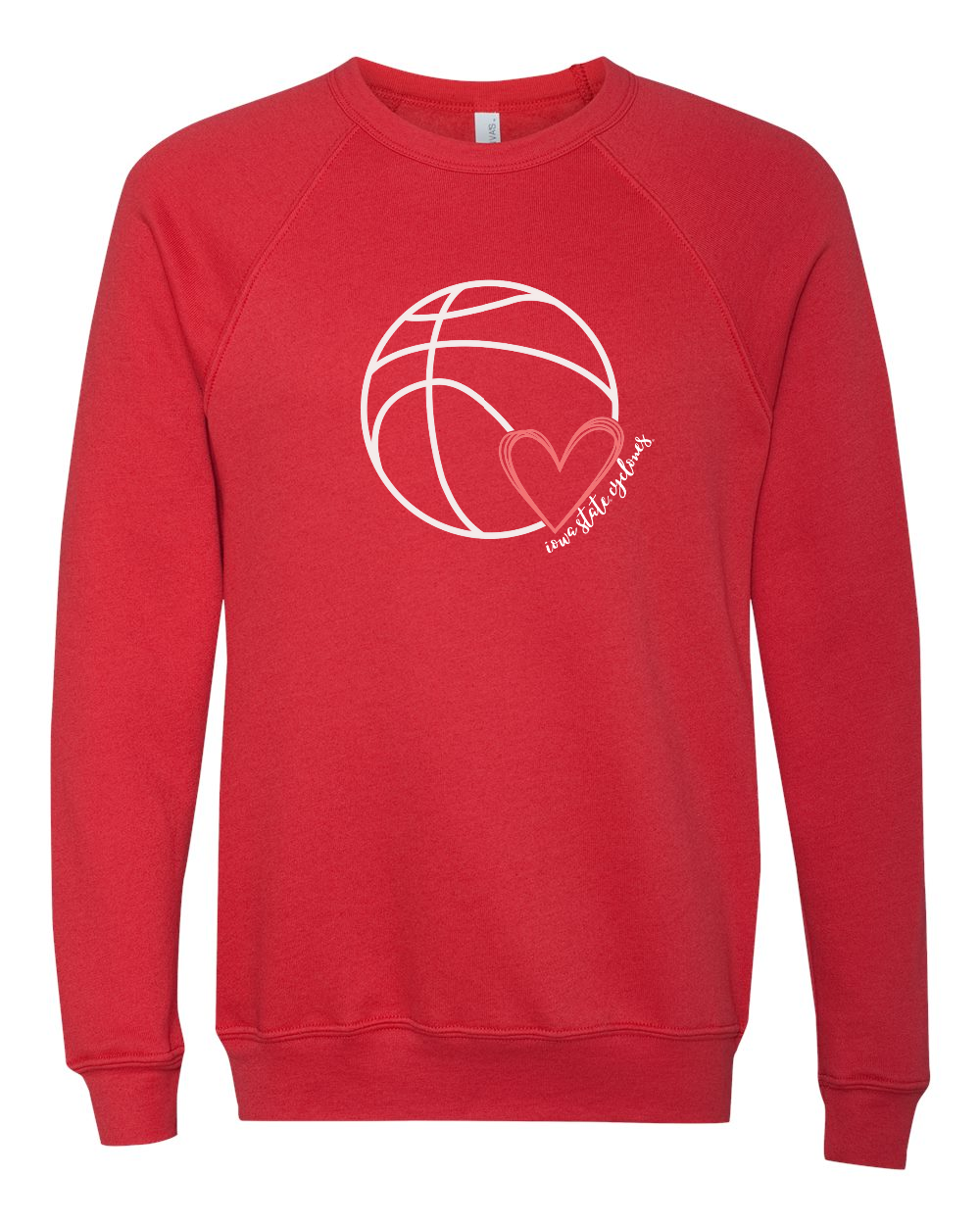 Basketball with Heart Fleece Crewneck Sweatshirt