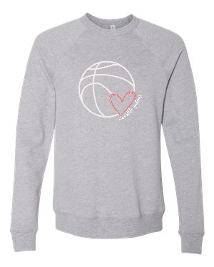 Basketball with Heart Fleece Crewneck Sweatshirt