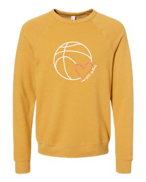 Basketball with Heart Fleece Crewneck Sweatshirt