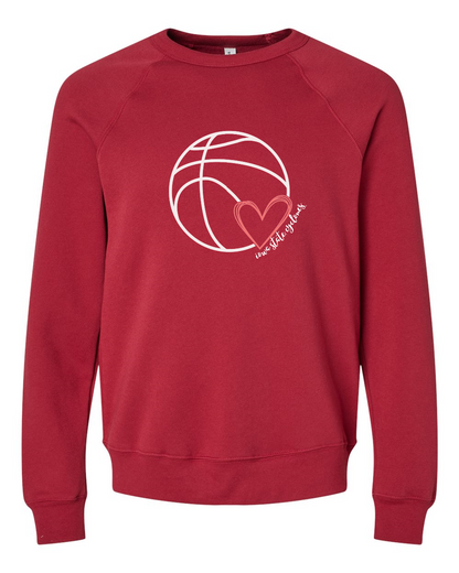 Basketball with Heart Fleece Crewneck Sweatshirt