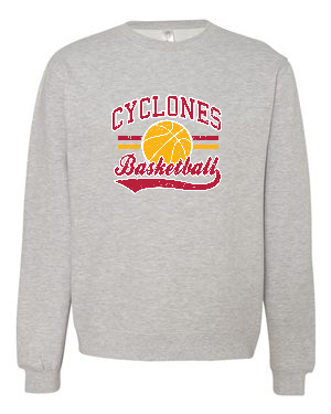 Cyclones Basketball Retro Stripe Midweight Crewneck Sweatshirt