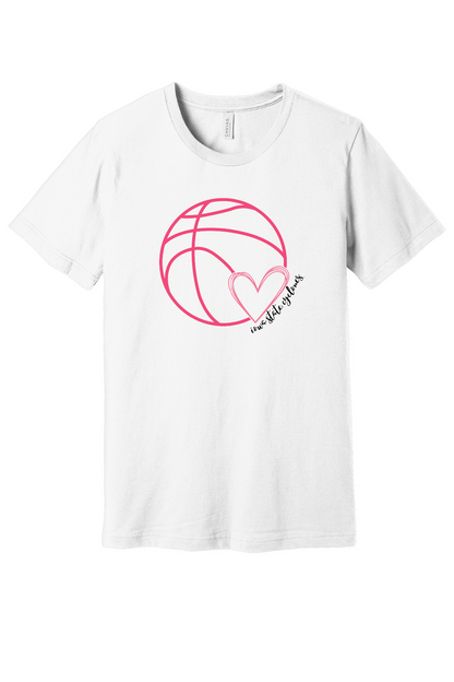 White - Basketball with Heart - Iowa State Cyclones Short Sleeve Tee