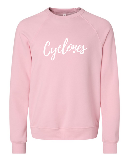 Pink - Cyclones with Heart - Fleece Crewneck Sweatshirt