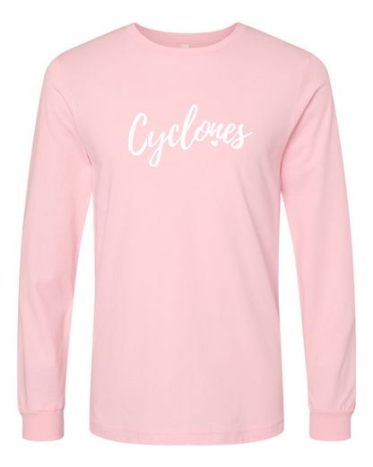 Pink - Cyclones with Heart -Long Sleeve T-Shirt
