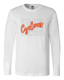 White - Cyclones Ripple - Long Sleeve T-Shirt