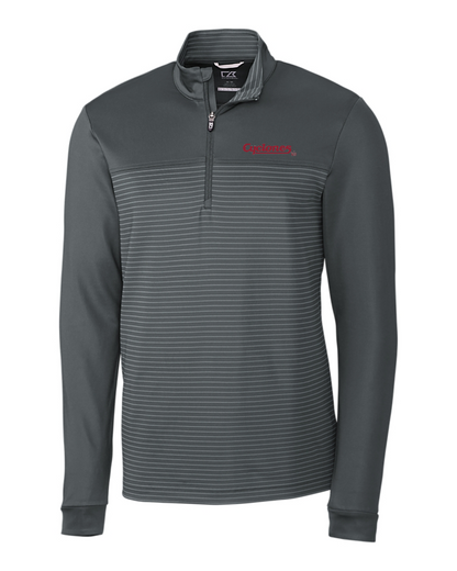 Cyclones Cutter & Buck Traverse Stripe Stretch Quarter Zip Mens Pullover