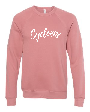 Pink - Cyclones with Heart - Fleece Crewneck Sweatshirt