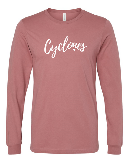 Pink - Cyclones with Heart -Long Sleeve T-Shirt