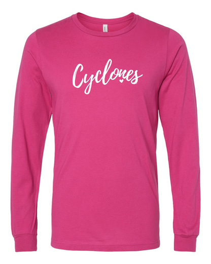 Pink - Cyclones with Heart -Long Sleeve T-Shirt