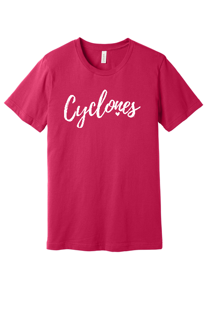 Pink - Cyclones with Heart - Short Sleeve Tee