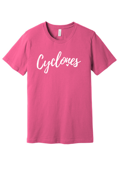 Pink - Cyclones with Heart - Short Sleeve Tee
