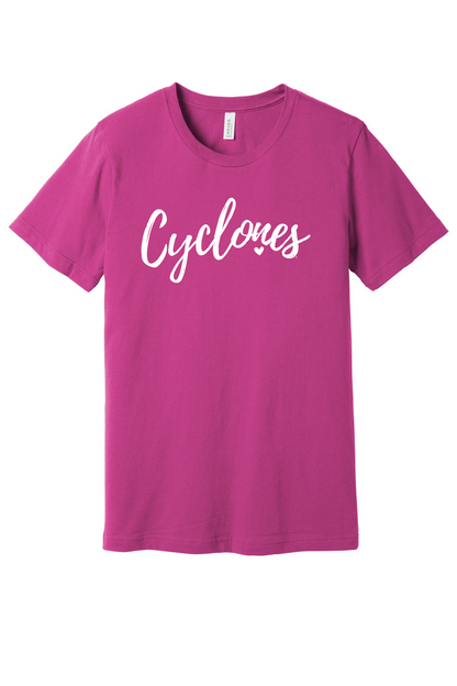 Pink - Cyclones with Heart - Short Sleeve Tee