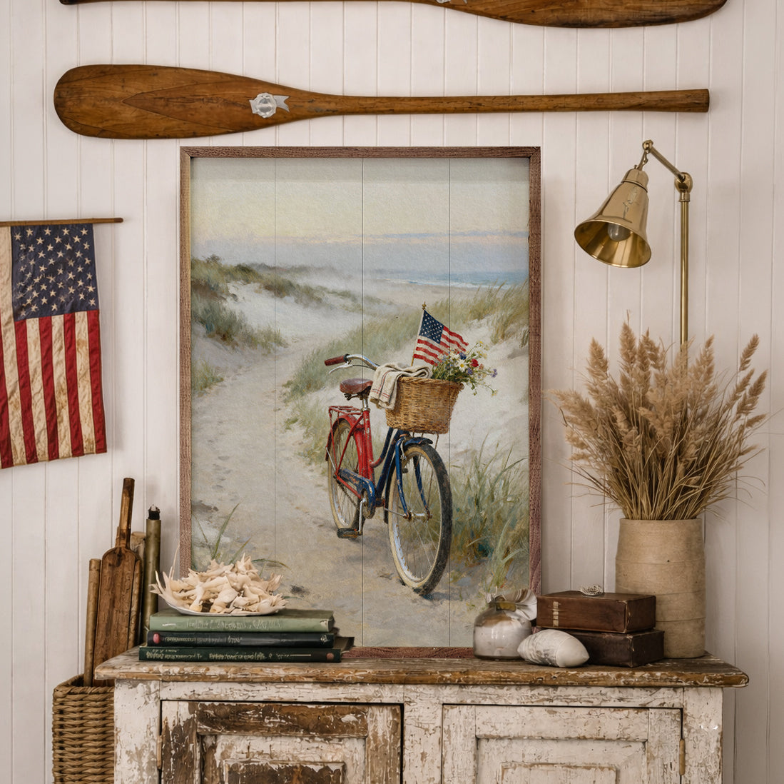 Patriotic Bike On The Coast
