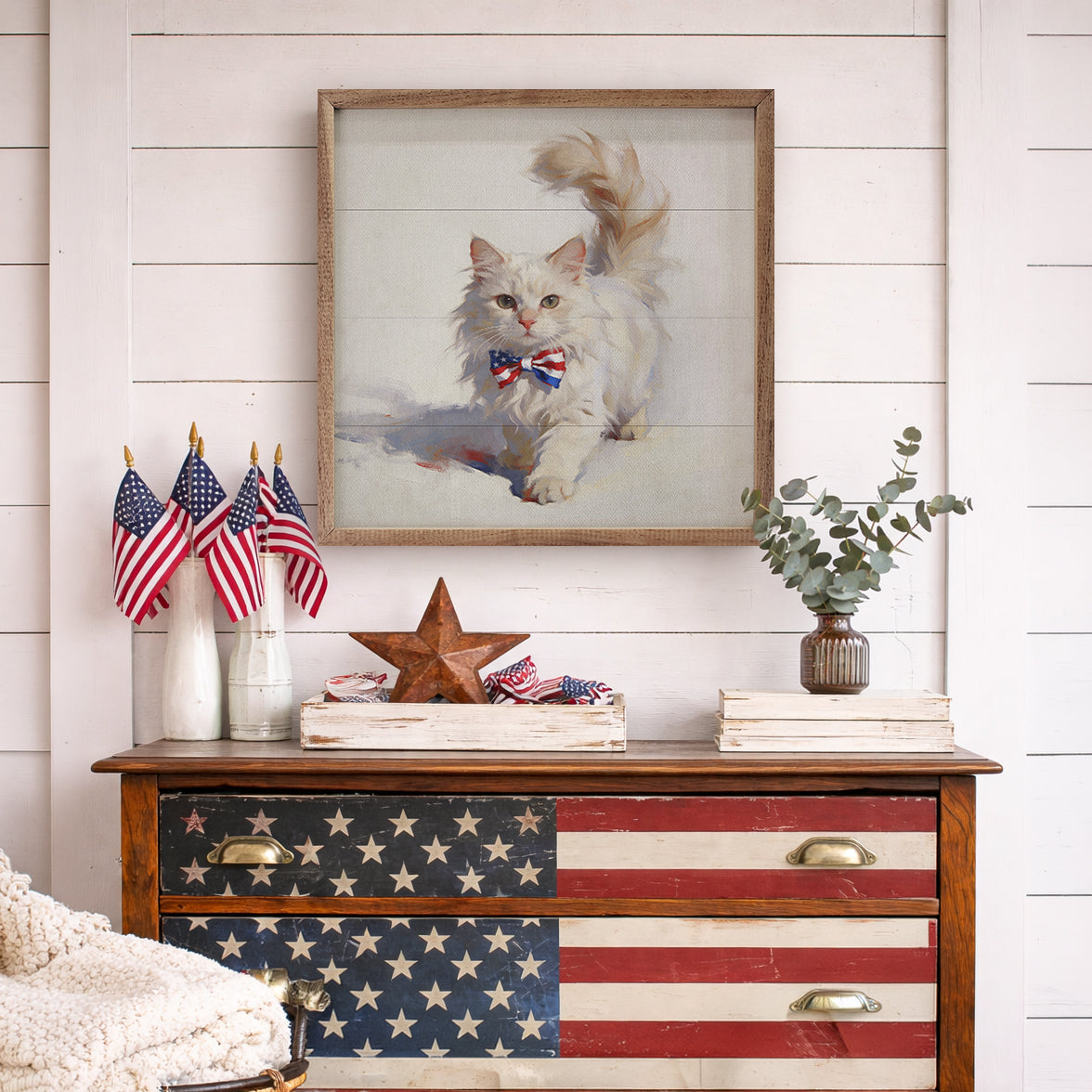 Patriotic Pets White Cat